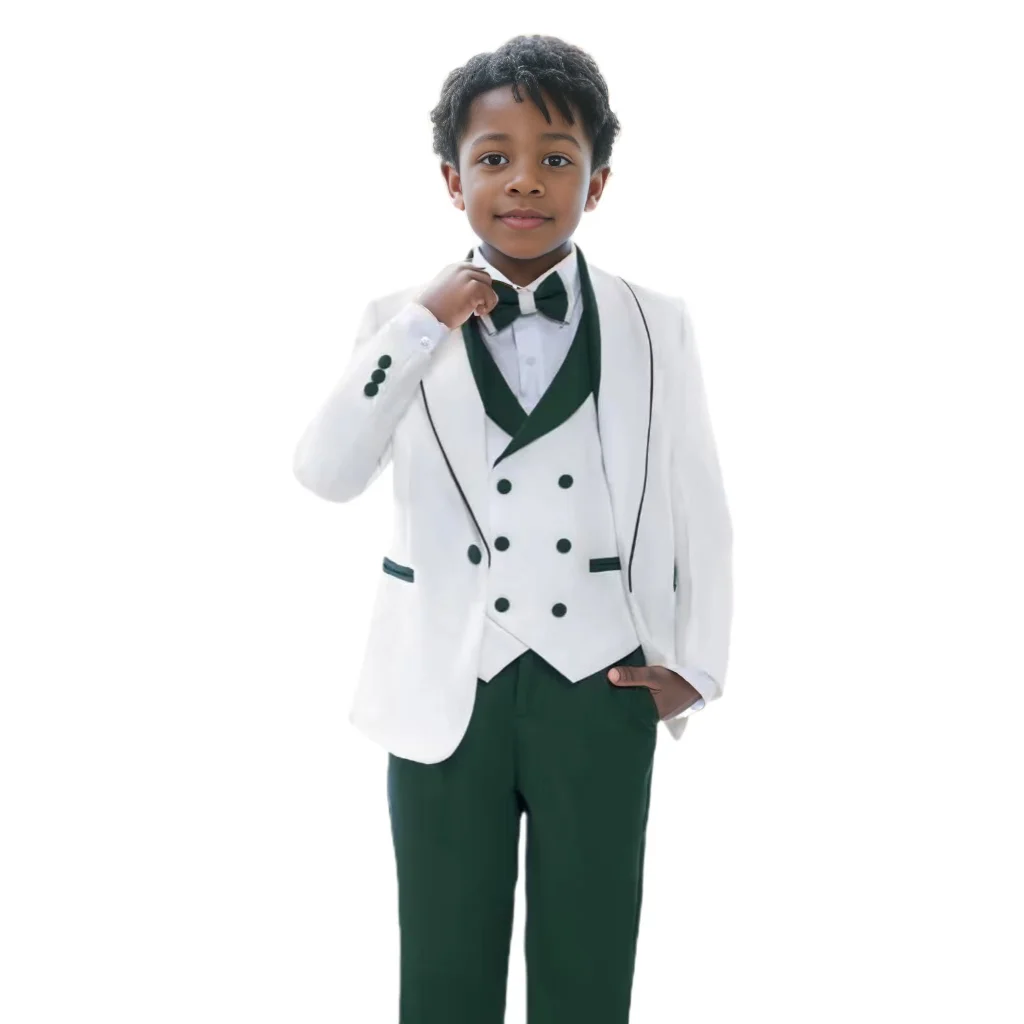 

Formal Slim Fit Boys' Suit Sets Elegant Tuxedo Blazer Vest And Pants 3 Pieces Classic Evening Dress Performance Clothing