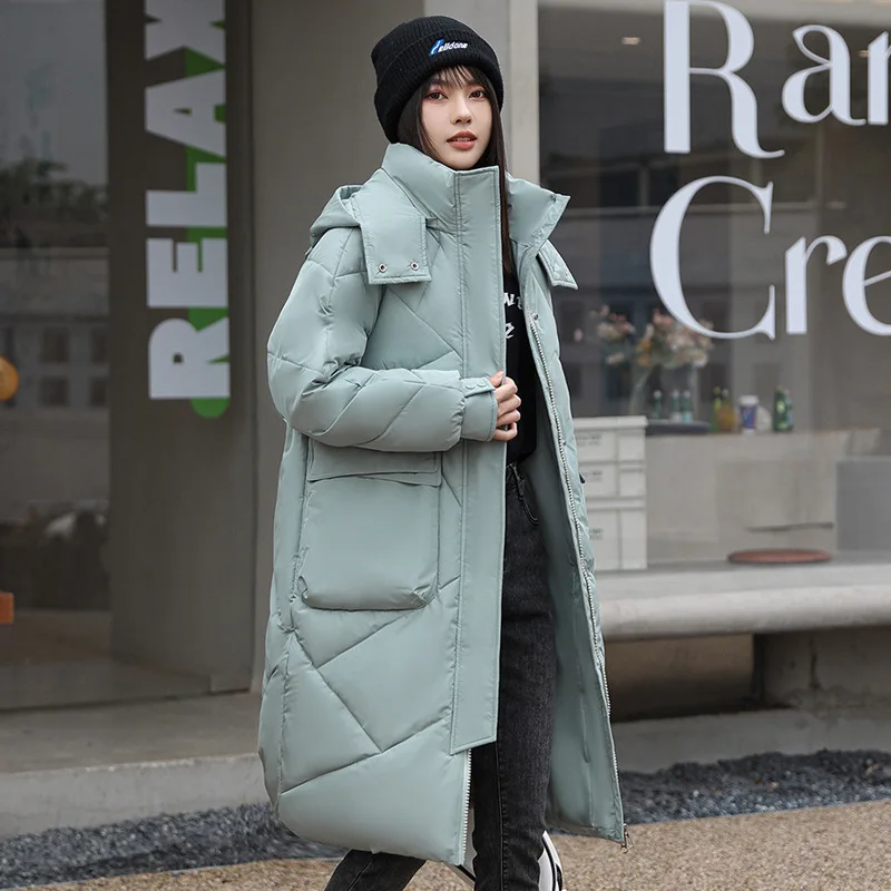 Grande Taille 7XL Longue Lâche Grande Poche Vêtements De Neige Parka Femmes 2023 Mode Doudoune À Capuche Hiver Épais Manteaux Chauds Pour Femme