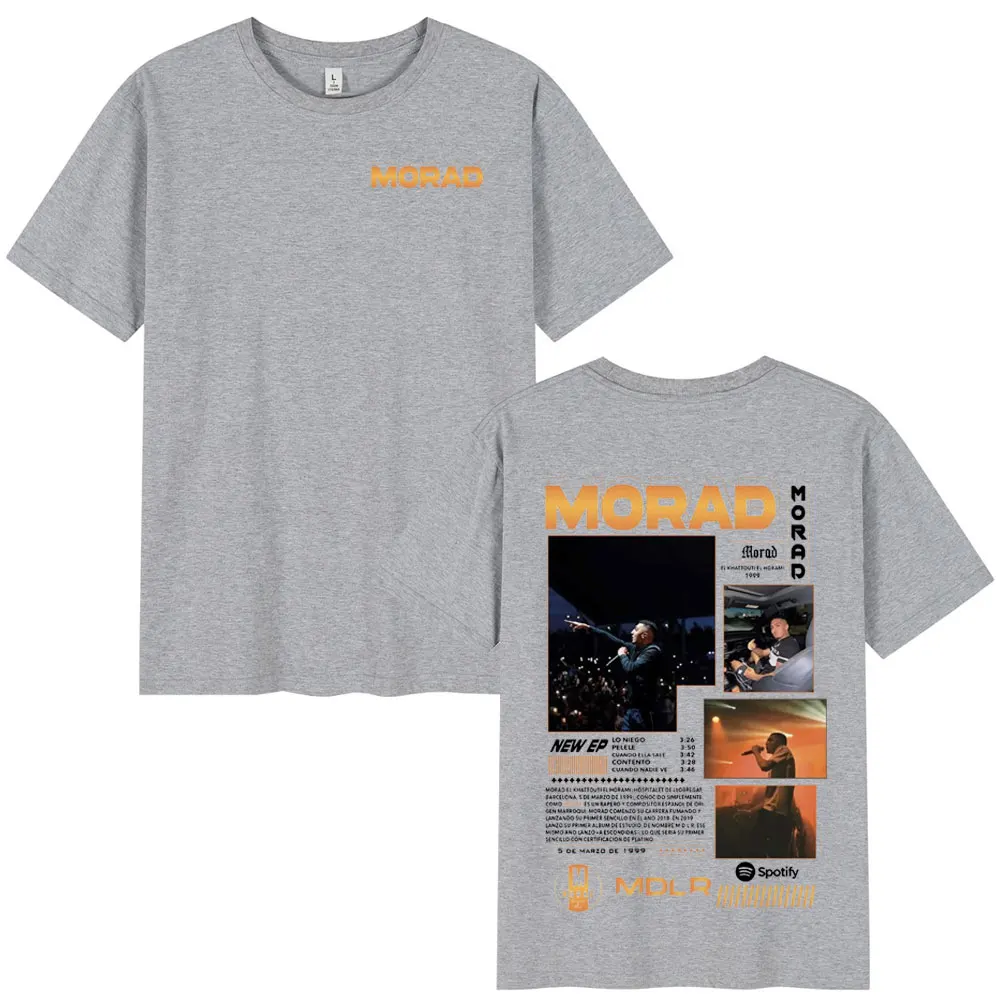 مغني الراب Morad M.D.L.R ألبوم نمط تي شيرت 2026 الصيف الرجال النساء موضة الهيب هوب ريترو القطن قصير الأكمام تي شيرت #4