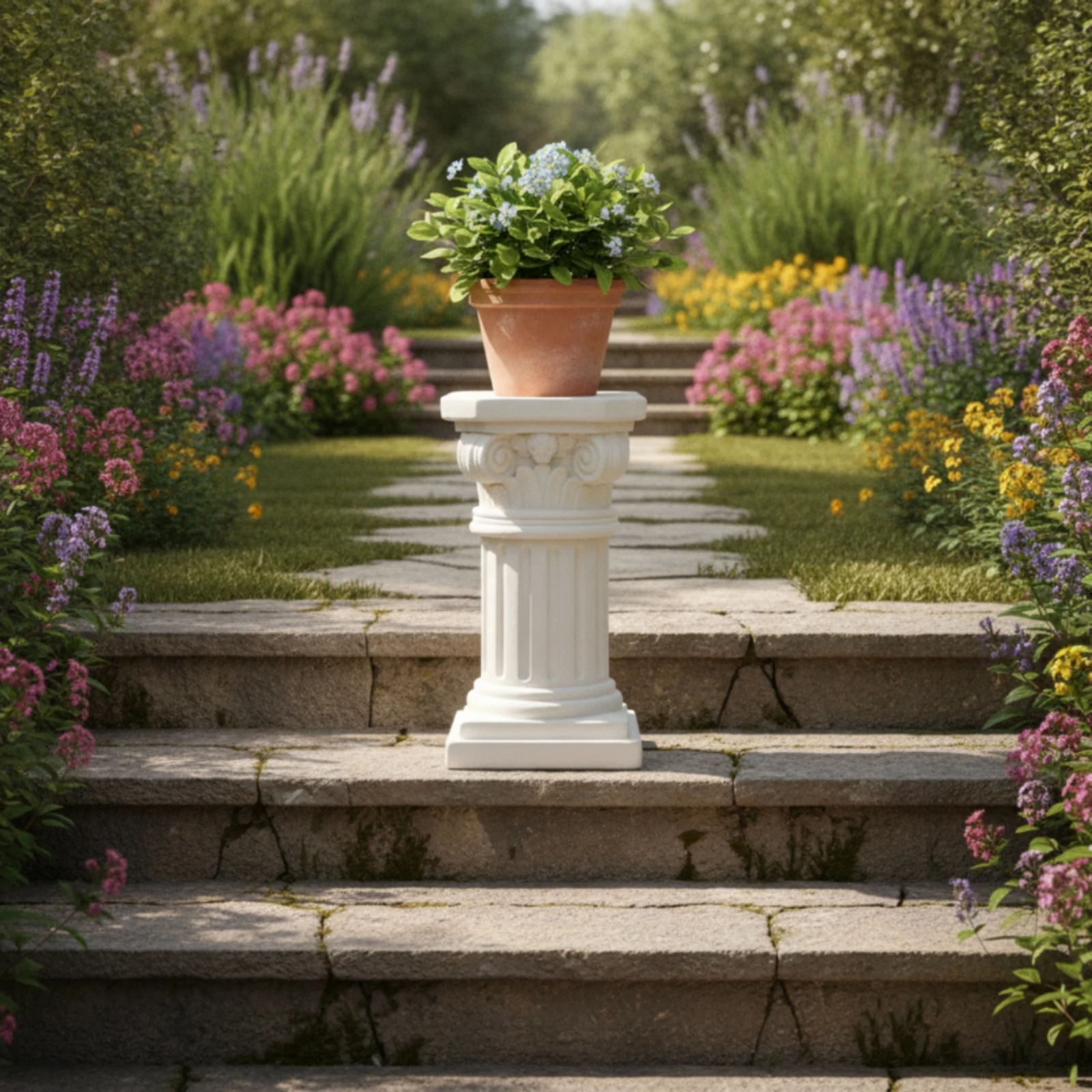 Roman Column Pedestal Architectural Classical Pedestal Roman Column Traditional Planter Stand Tall for Patio, Courtyard