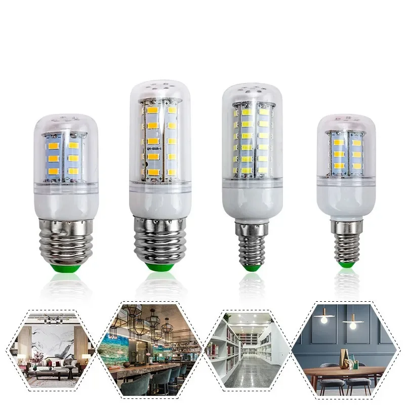 10PCS LED Lamp E27 Candle Light Bulb E14 Lampada Corn Lamp 220V Led 24 36 48 56 69 72leds Bombilla 5730 SMD Chandelier Lighting