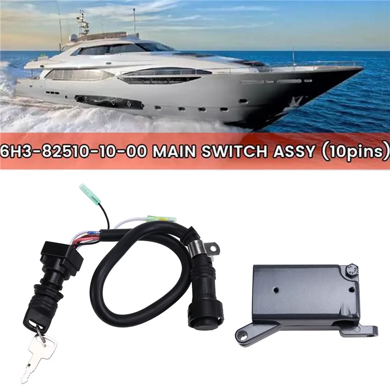 

10Pins Cables Main Switch Assy+Control Arm Box For Outboard 2 Stroke 50HP 60HP 70HP 85HP 6H3-82510-10-00