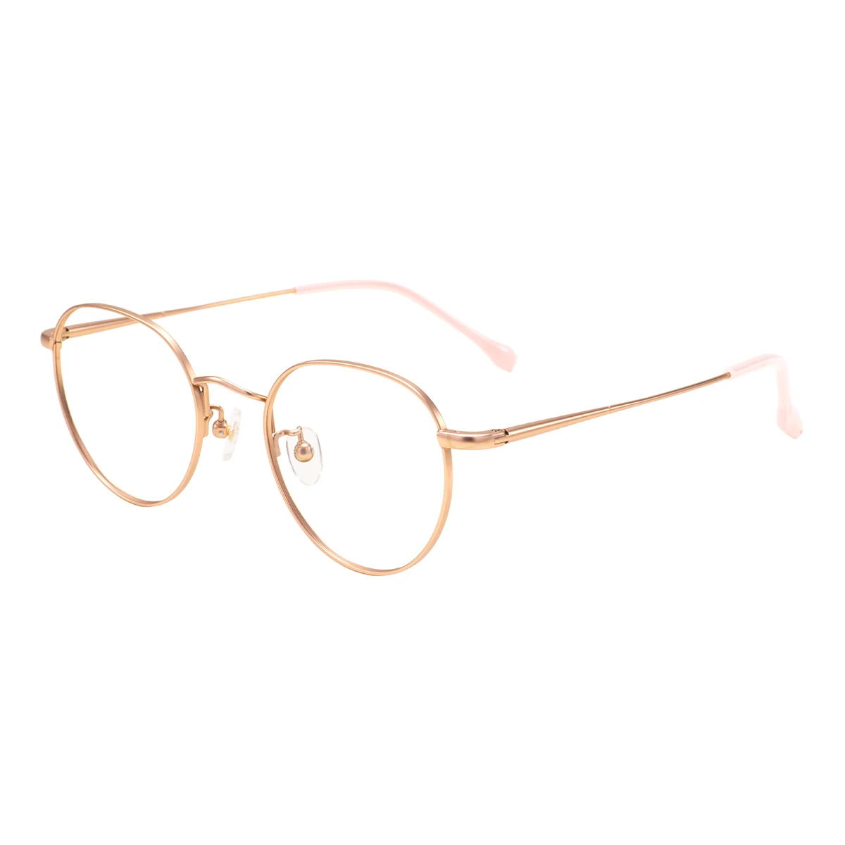 Fashion Circle Medium Gold Men And Women Metal Frame And Titanium Temples Retro Round Full Rim Spectacle For Prescription Lenses