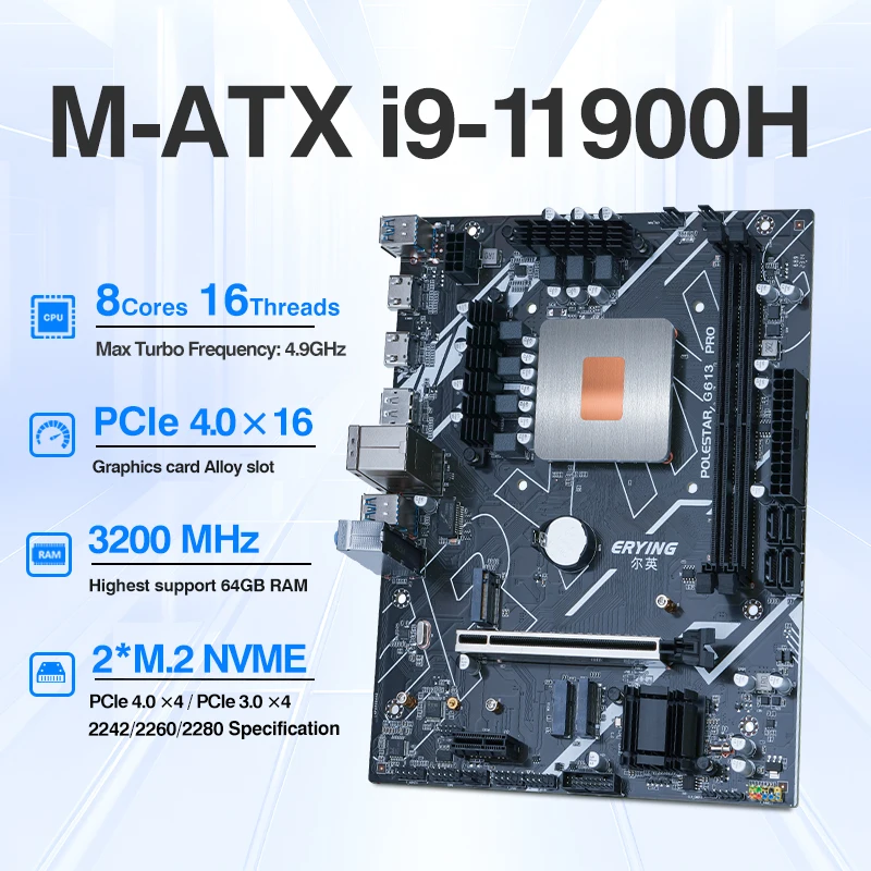 DIY LGA 1151 마더보드 및 CPU 콤보 키트 – i7 7820HQ (4코어 8스레드, 2.9-3.9GHz, DDR4) 완벽 조합