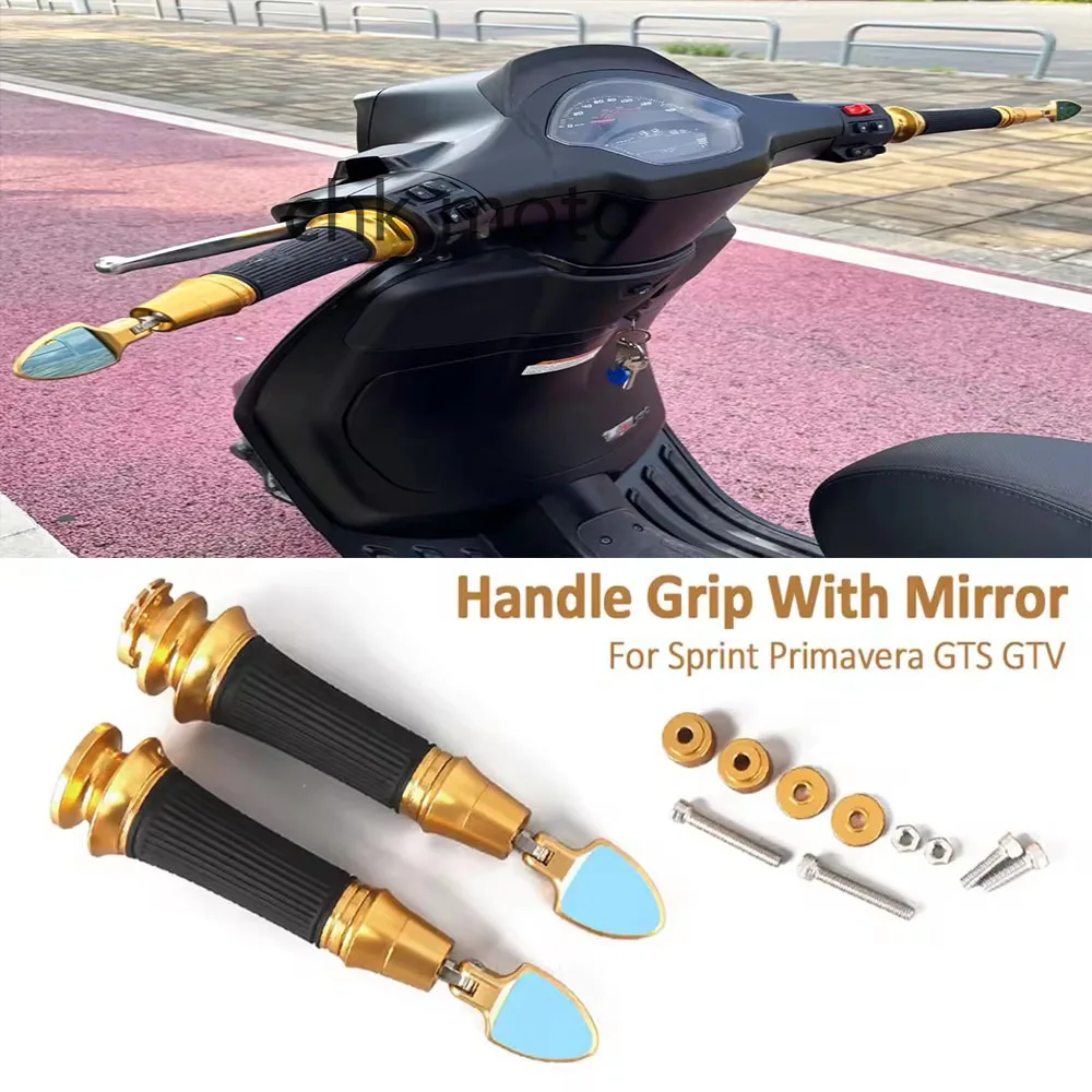 Espejos Retrovisores Laterales para Motocicleta Vespa Sprint Primavera GTS Super GTV, Espejos Retrovisores Mini para Extremo del Manillar, Accesorios CNC