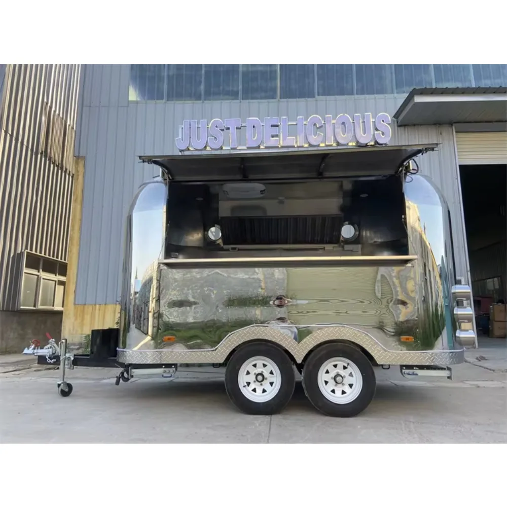 W pełni wyposażona przyczepa do żywności Mobilna kuchnia Stacja sprzedaży fast foodów Konfigurowalny sprzęt biznesowy dla sprzedawców ulicznych