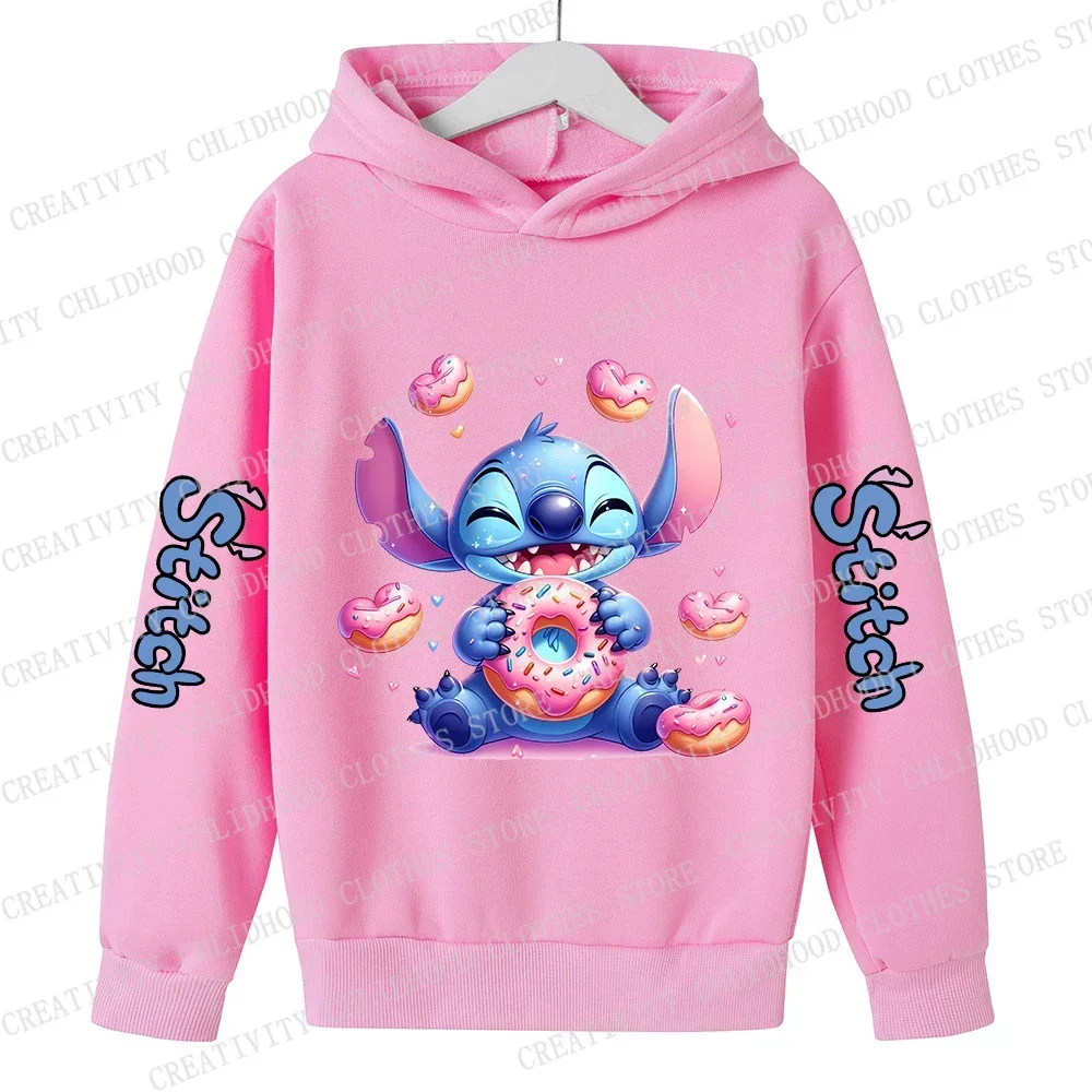 Stitch Children Hoodies Merry Christmas Kid Pullover Casual Clothes Anime Kids Sweatshirts for Girl Boy Cartoons Tops