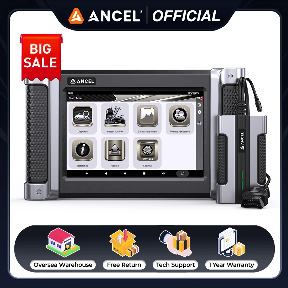 ANCEL HD8000 Heavy Duty Truck OBD2 Scanner All System Diesel Scan Tool  DPF Forced Regen 30+ Reset Service Free Lifetime Update
