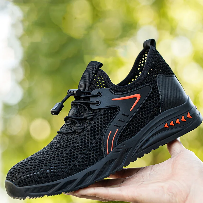 mens casual breathable steel toe caps working safety shoes worker summer sneakers tooling security boots protective footwear man