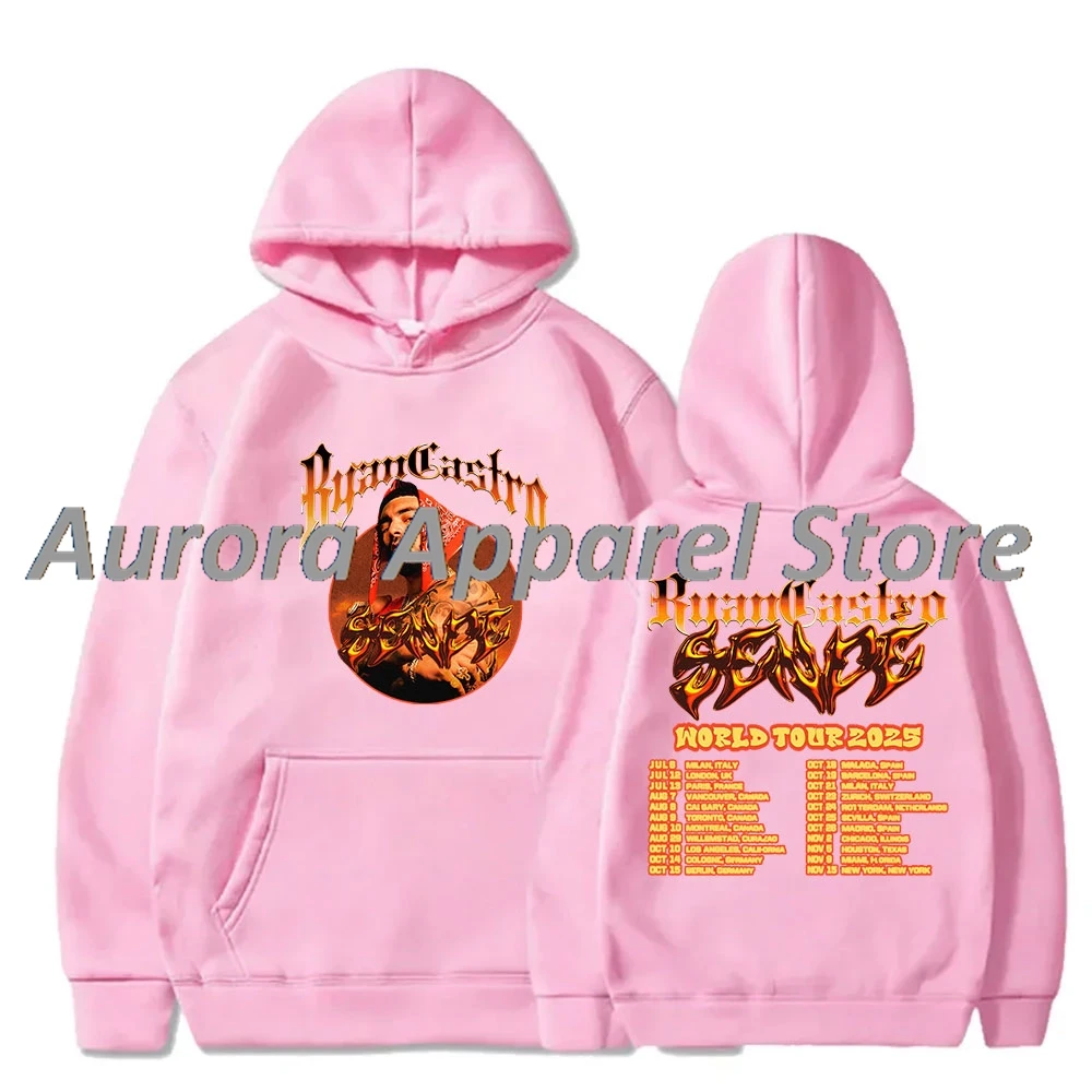 ريان كاسترو Sende World Tour 2025 Merch هوديس كوسبلاي للنساء والرجال بلوزات عصرية بأكمام طويلة