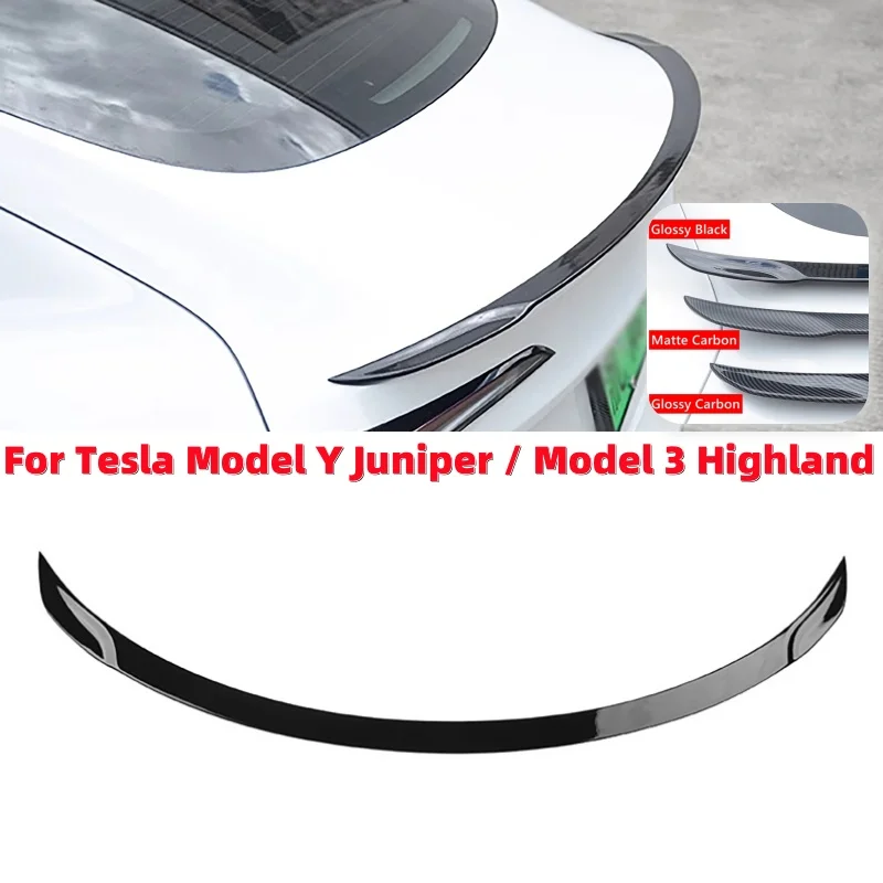 

Car Rear Trunk Lip Wing Spoiler ABS Tail Wing For Tesla Model Y Juniper / Model 3 Highland
