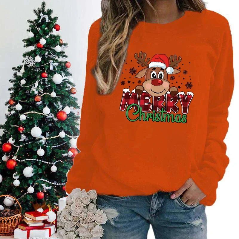 New Fashion Merry Christmas Print Pullover Women Men Pullover Streetwear Women\'s Long Sleeve Top Autumn And Winter Clothes