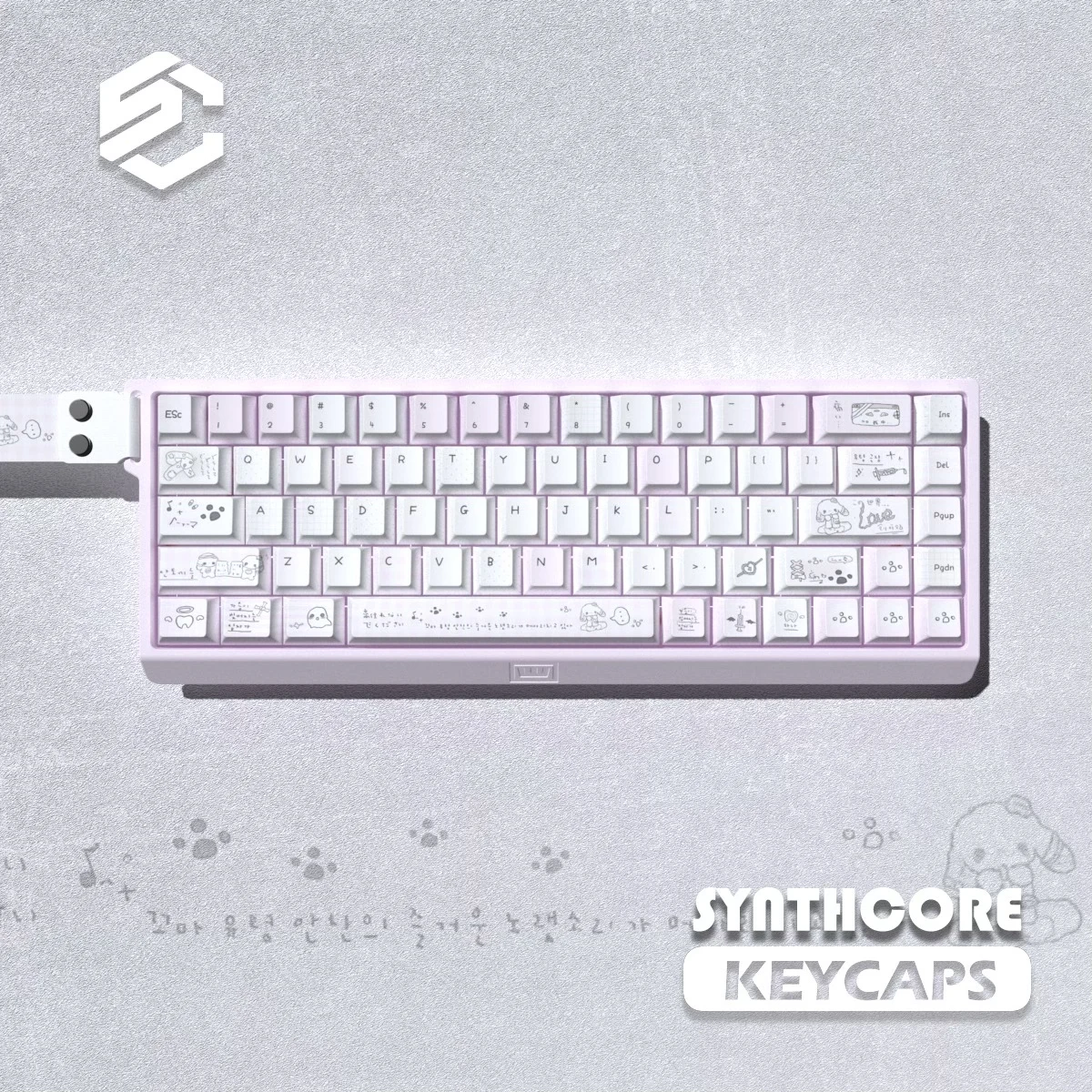 Custom Pastel Pink White Dreamy Keycaps, Cherry Profile Minimalist PBT Dye-Sub, Ins Style High Aesthetic Gift