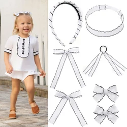 Edged herringbone tape Fabric bow Knot Hairband Hair Clip Stylish Hair Accessories for Women and girl band