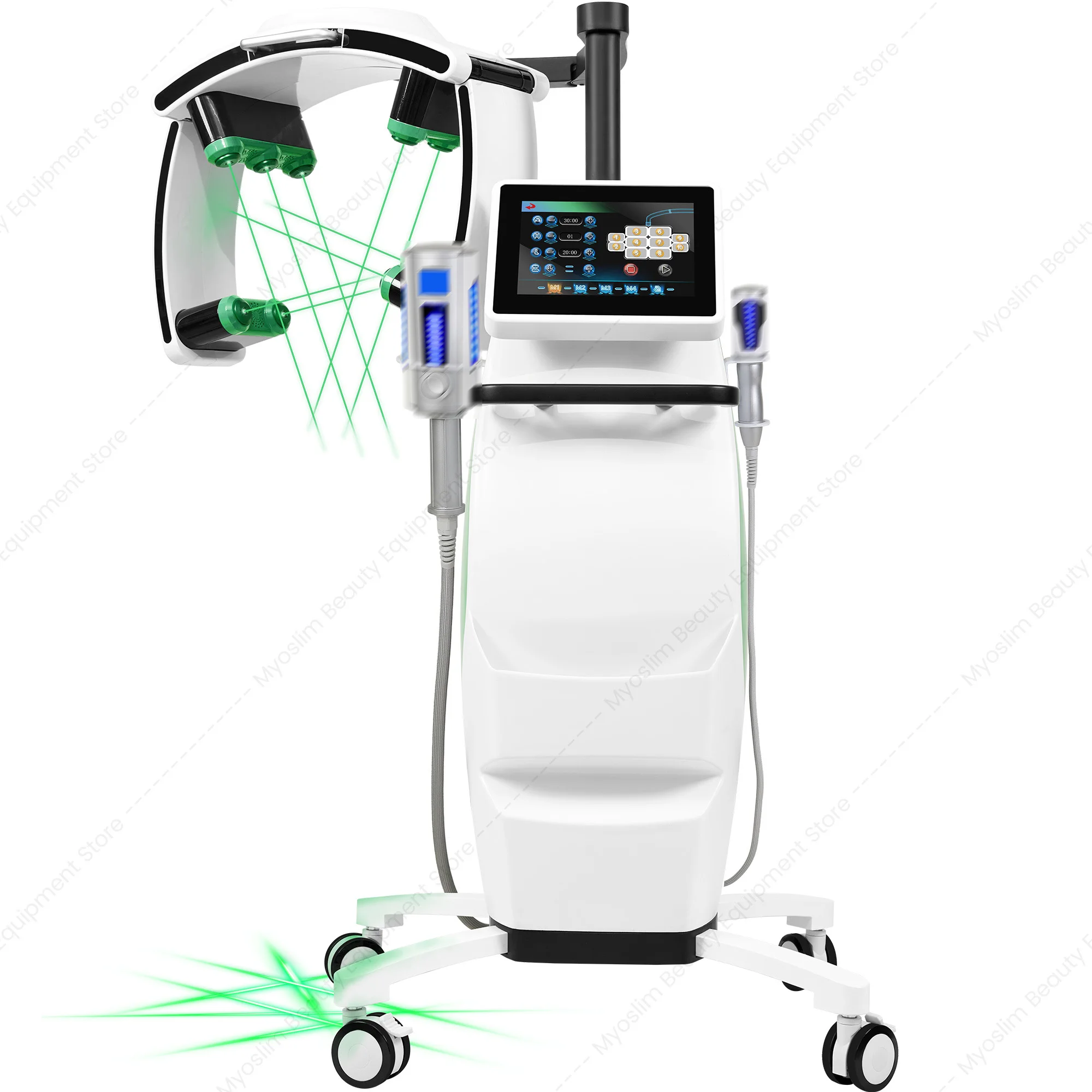 10D Low Level Green Light 10d 532nm Laser 360 Rotating Lymphatic Drainage Machine Body Massager Cellulite Cold Laser Therapy