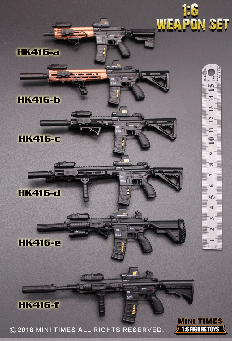 Mintimes Mini Hk416 1/6 مقياس الجندي بندقية نموذج عسكري اللعب البلاستيك نموذج الملحقات ل 12 بوصة عمل نموذج لجسم