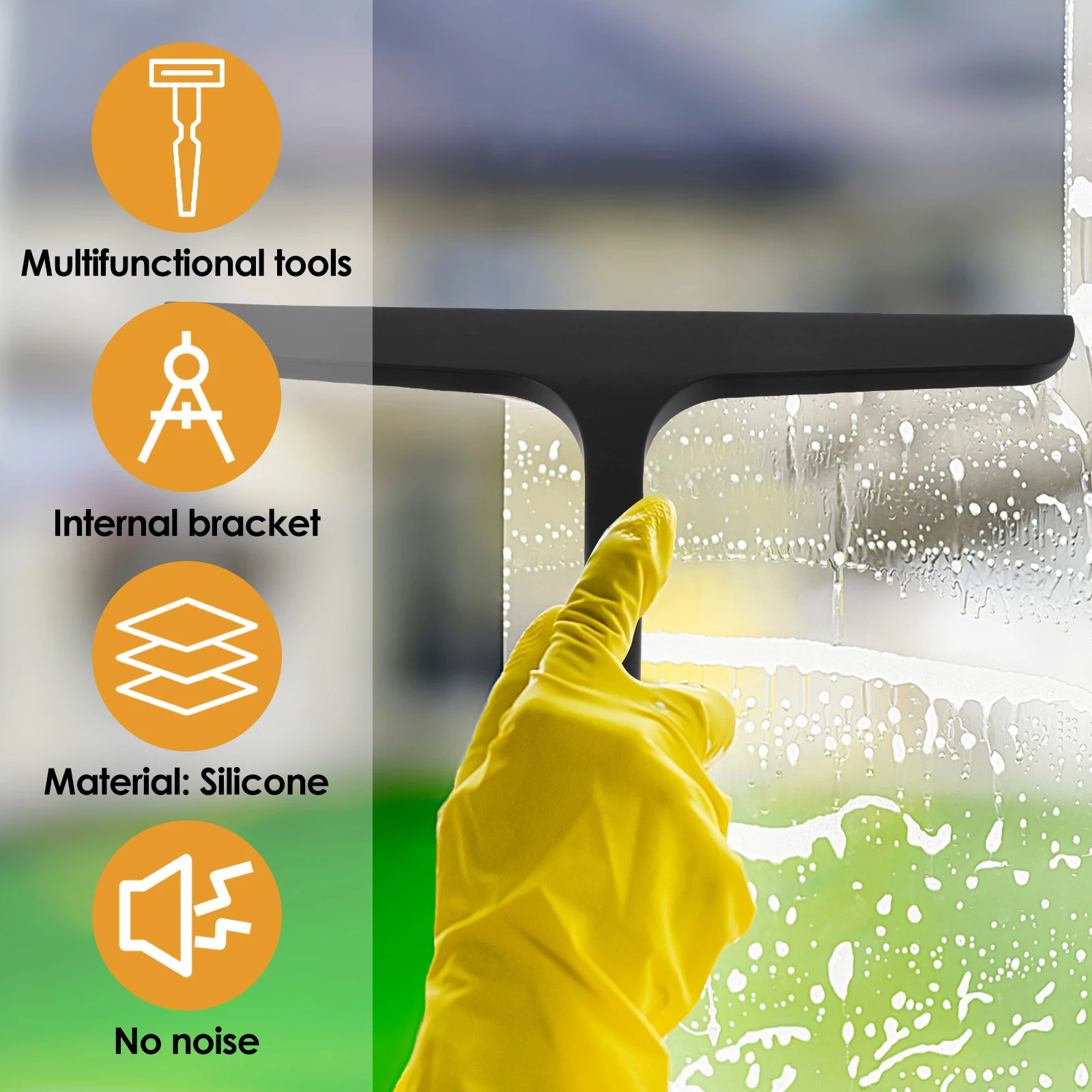 Shower Squeegee Clean Scrubber with Telescopic Handle Glass Clean Scraper Washing Wiper Floor Mirror Window Cleaning supplies