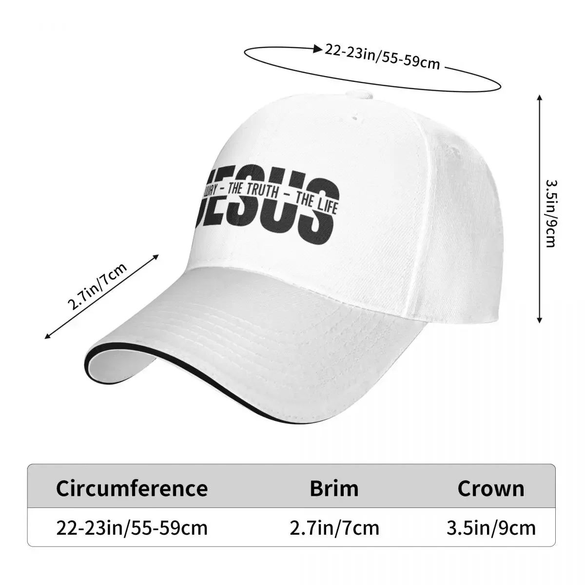 Jesus The Way The Truth The Life Religious Christian Faith Baseball Caps Snapback Men Women Hats Casual Cap Baseball Hat