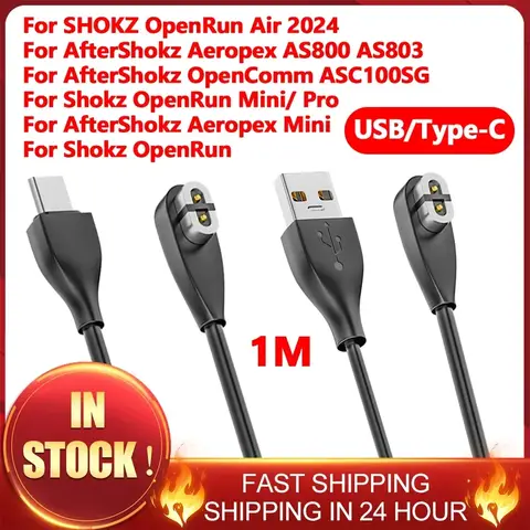 Magnetic Charger USB/Type-C Charging Cable For Shokz OpenRun Air For Aftershokz Aeropex AS800/ S803/ S810