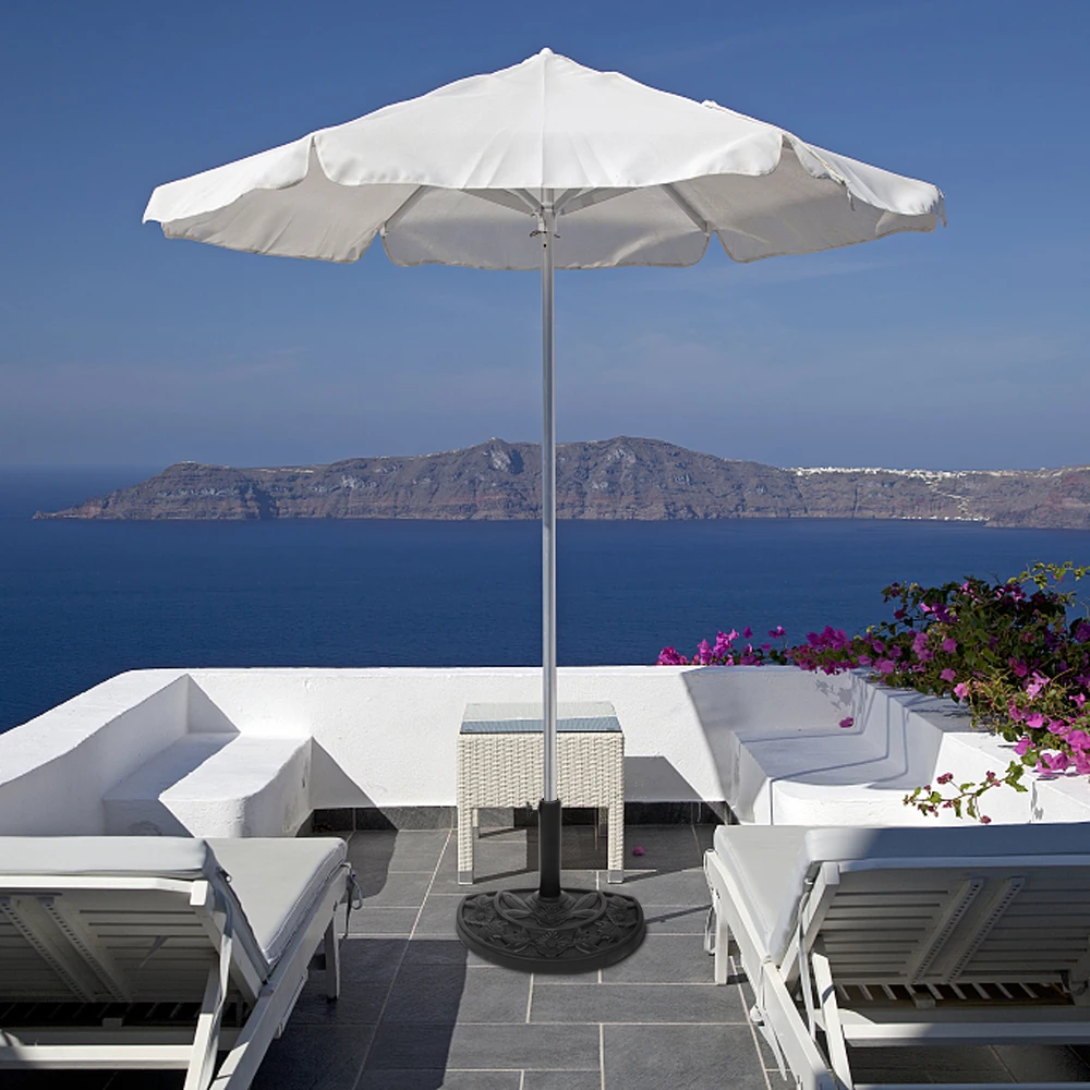 20" Square 4 Pieces Plastic Water Injection Sun Umbrella Base Parasol Base High Quality PP Material Easy to Use&Store[US-Stock]