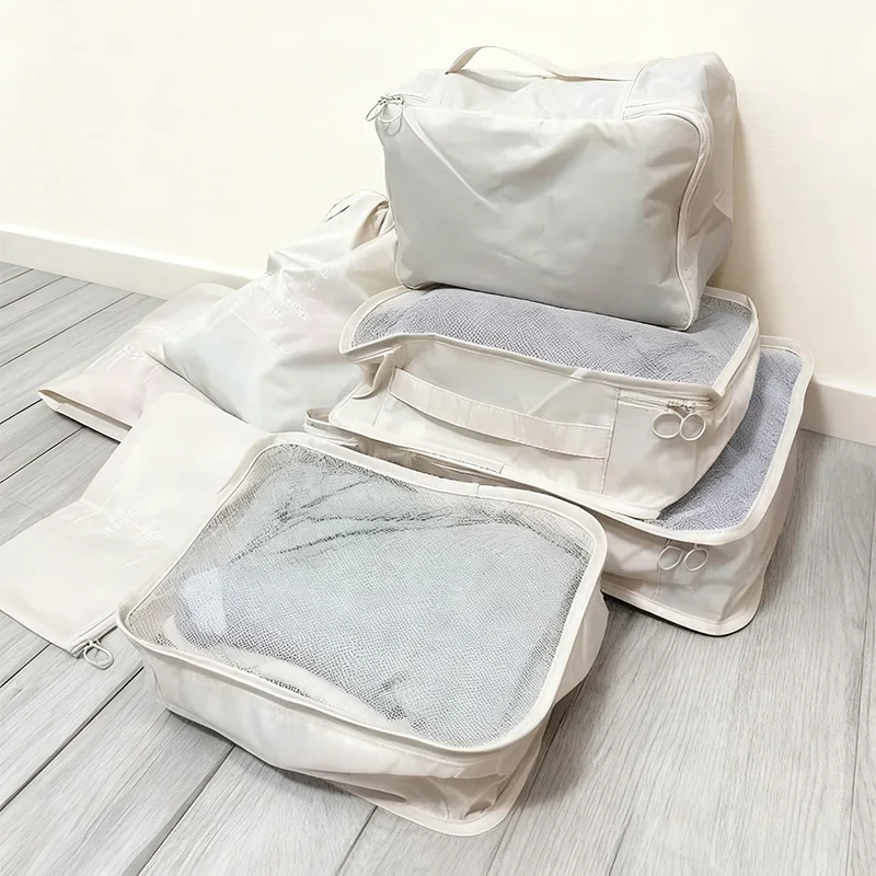 Travel 7/10 Pcs Set Organizer Suitcase Packing Cubes Set Cases Portable Luggage Clothes Shoe Tidy Pouch Folding Storage Bags
