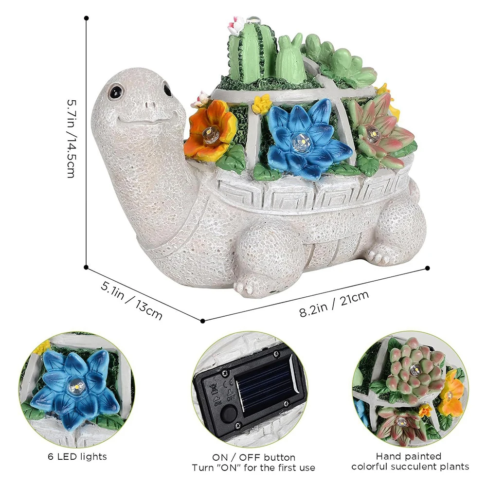 تماثيل السلاحف الشمسية أضواء ، أضواء المناظر الطبيعية مع أضواء ليد ، ديكورات حديقة مقاومة للماء ، حديقة ، فناء ، شرفة