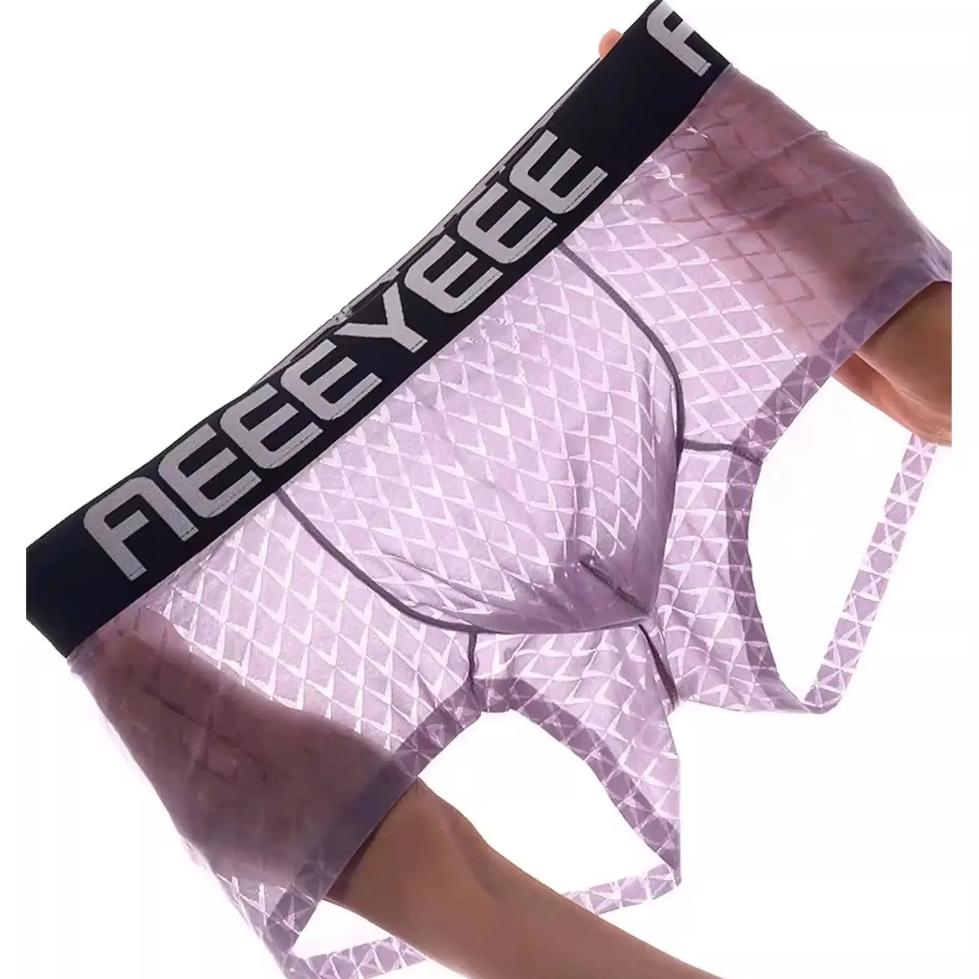 

Мужские трусы-боксеры Dragon Scale из ледяного шелка с сеткой, большие размеры, 3D дышащие, модель A1987