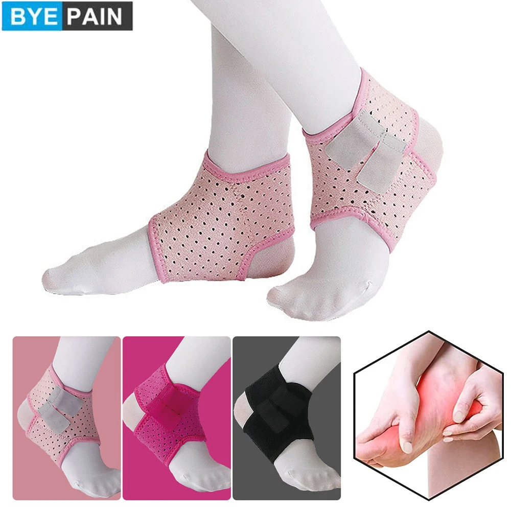 

BYEPAIN 1Pair Ankle Support Brace Sports Ankle Plantar Fasciitis Compression Strap Adjustable Ankle Stabilizer For Kids Youth