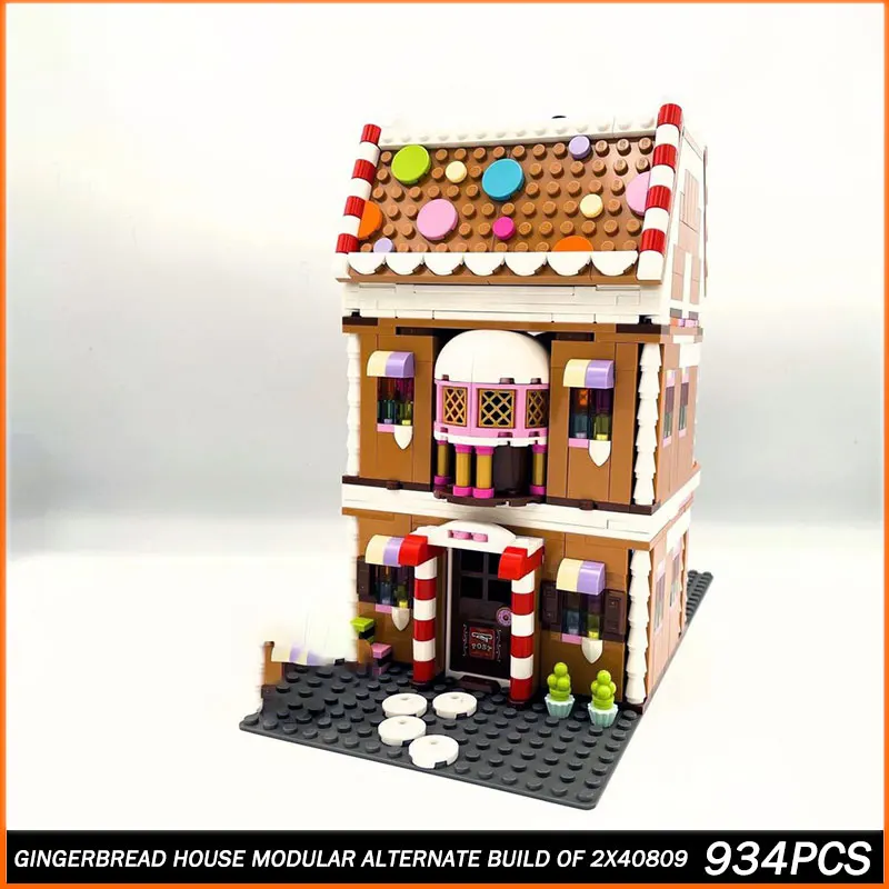 

Строительный блок MOC MOC, вид на улицу, пряничный домик, модульная модель, кирпичные игрушки, частицы, креативное образование, Juguetes, рождественские подарки