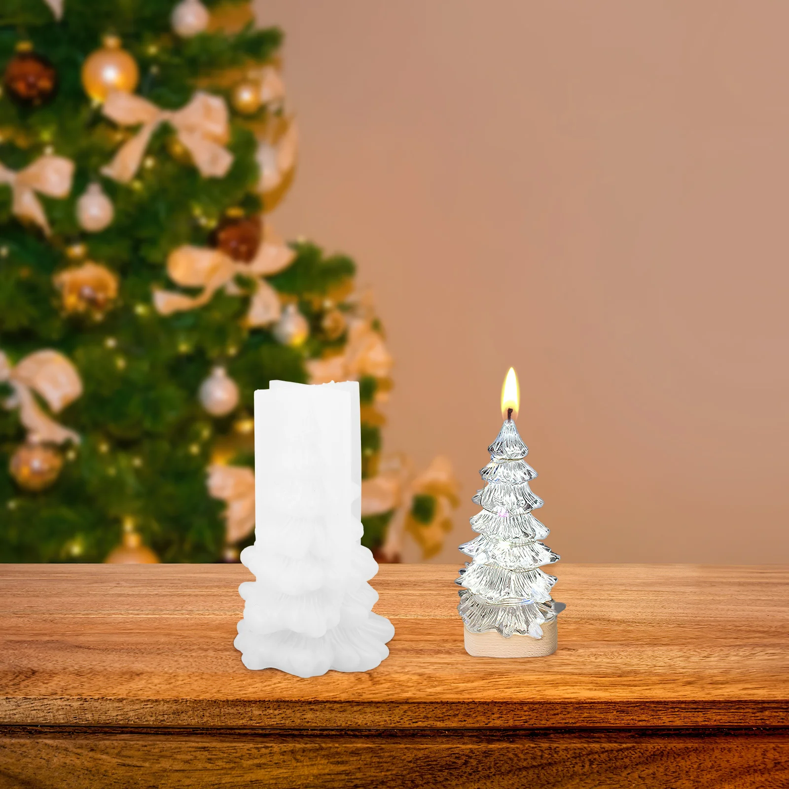 

Christmas Tree Silicone Mold DIY Wax Molds Safe Durable Easy to Demould Creative Soap Casting Molds Mold