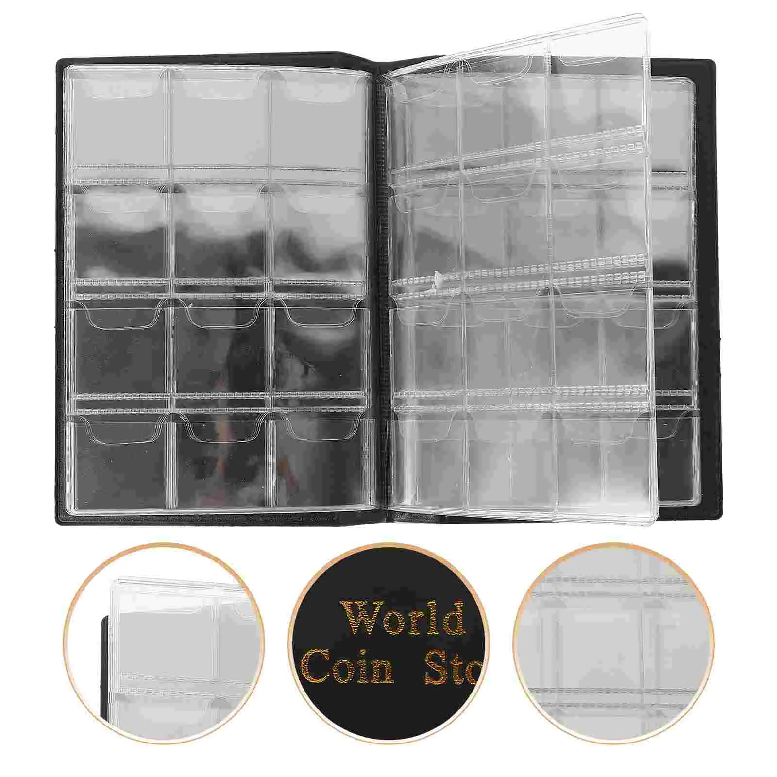 Collection Book 120 Pockets Commemorative Albums Album Pu Hard Organizer Display Storage Case Collecting