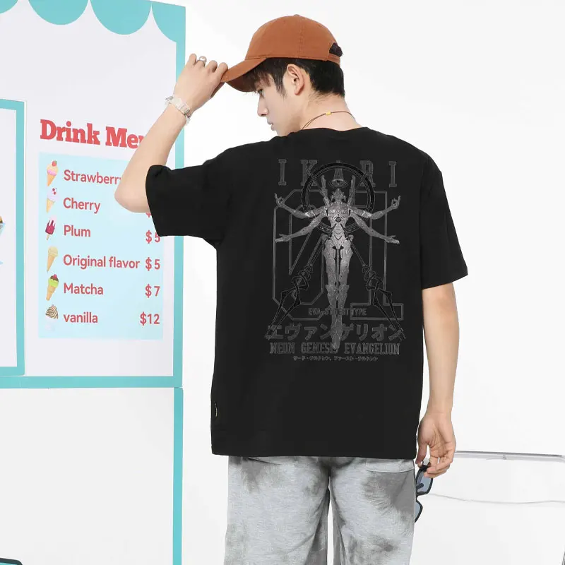 New century Evangelion joint short-sleeved men\'s T-shirt summer eva first mobile diffuse around the youth clothing trend