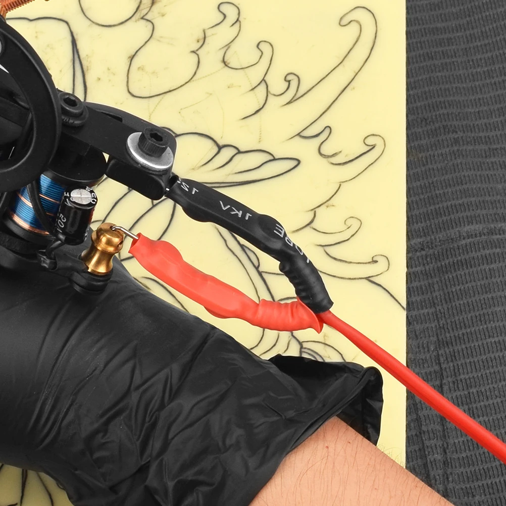 

Silicone Dual Thickened Bendable Tattoo Hook Line High Flexibility Tattoo Machine Cord 1.7m Black Clip Cord for Coil Machine