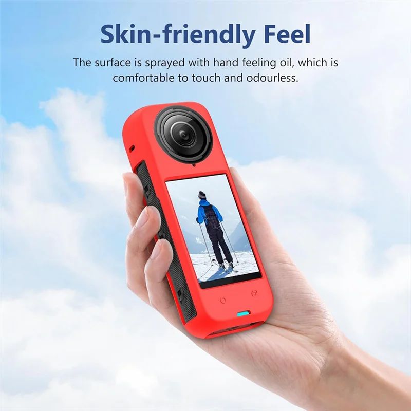 ABKI-funda protectora de silicona, Protector de cámara antiarañazos para accesorios de Cámara de Acción Insta 360 X4