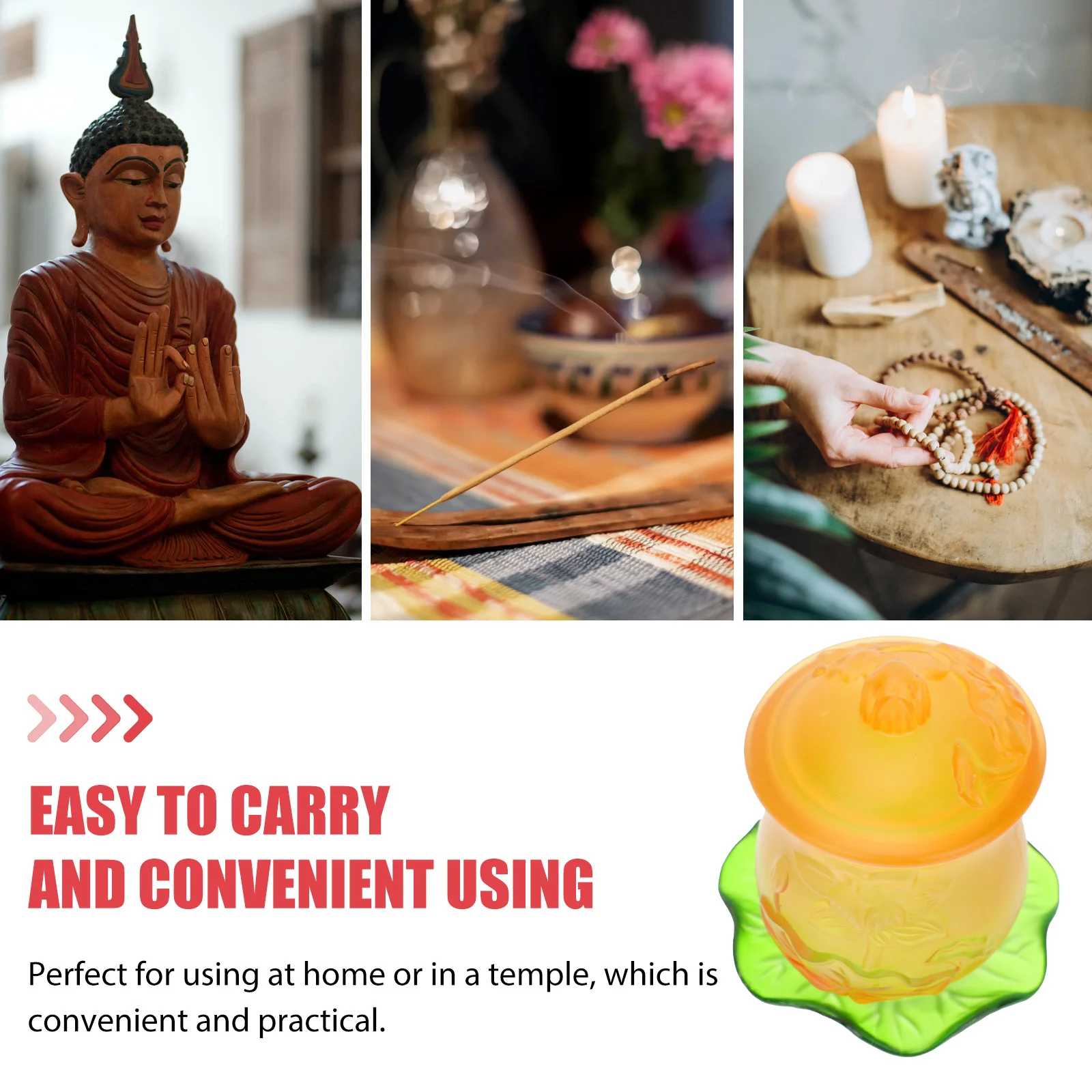 مجموعة واحدة من كوب الماء البوذي الرائع، مادة عالية الجودة، كوب اللوتس ذو سطح أملس عديم الرائحة لتزيين المنزل في المعبد