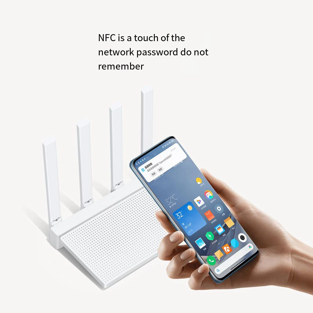 Xiaomi-enrutador Redmi AX3000T, WiFi 6, 2,4 GHz, 5GHz, 1,3 GHz, CPU 2x2, 160MHz, WAN, LAN, LED, conexión NFC para juegos de oficina en casa, nuevo