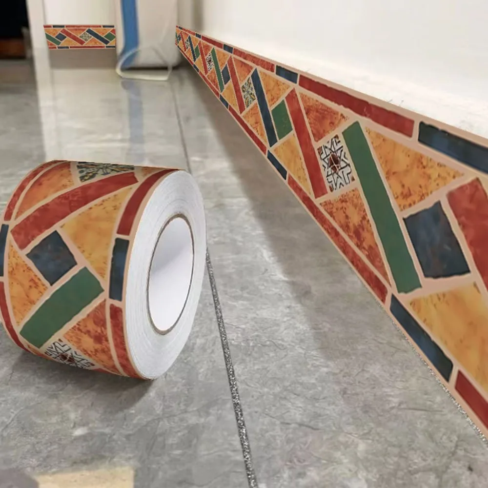 Fashion 10 Meter Wall Base Self Adhesive Anti-collision Skirting Line Thickened Soft Decoration Strips Home