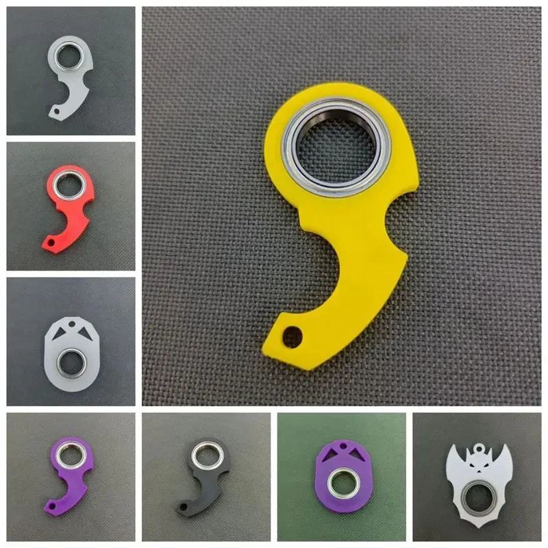 1/2pcs Noctilucent Keychain Fidget Spinner Anti-Anxiety Relieve Boredom Fingertip Rotation Key Chains Portable Light Weight