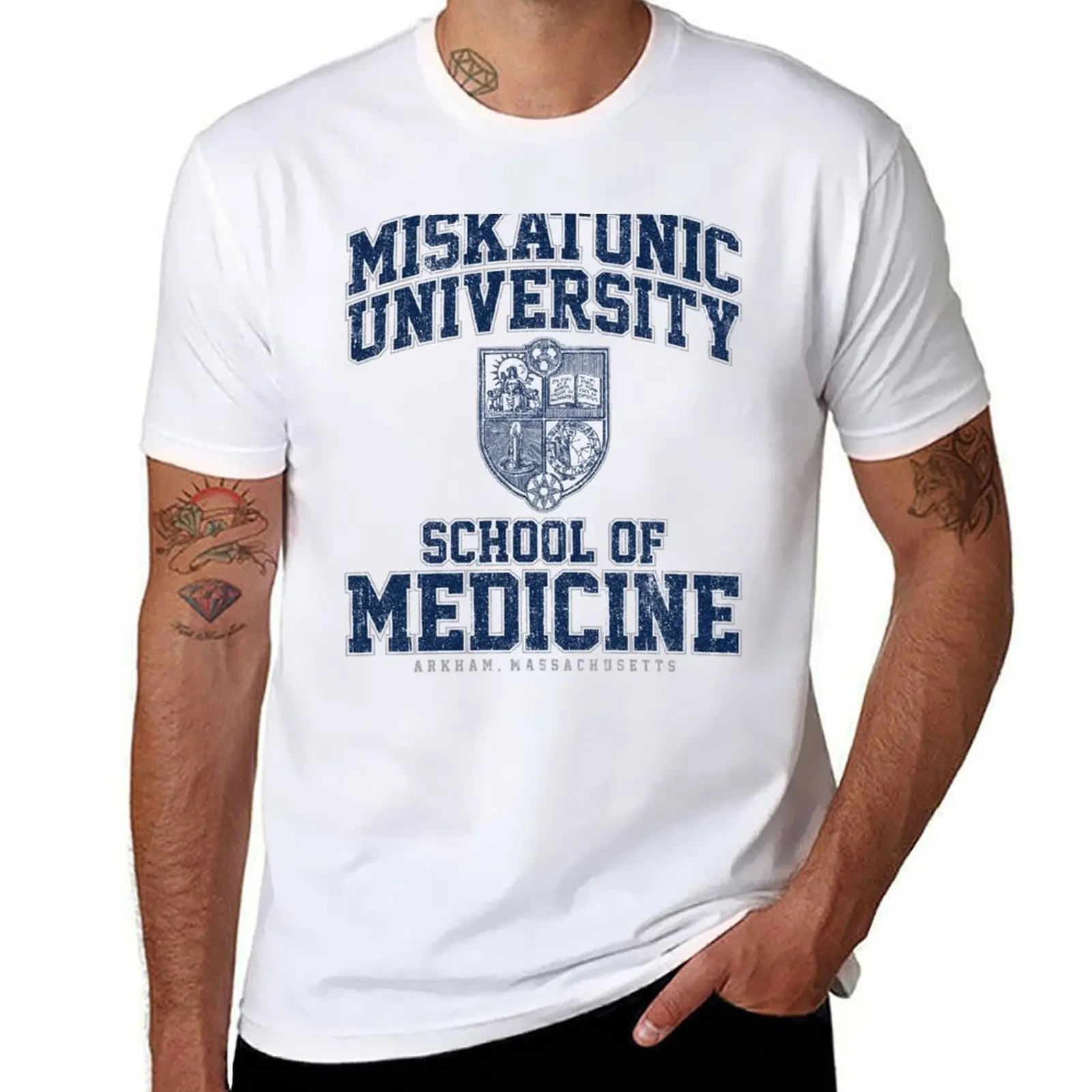 

Miskatonic University School of Medicine (Variant) T-Shirt man t shirts cotton man t shirt designer T-Shirt
