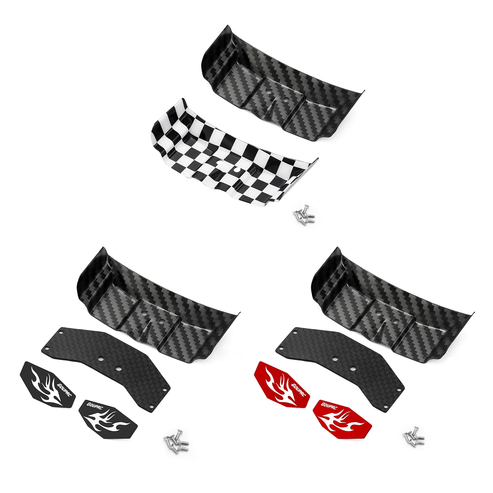 RC Tail Wing Rear Body Wing Spoiler Carbon Fiber Rear Wing for Losi 1/24 Micro-B 2WD Buggy Upgrade Parts Accessory