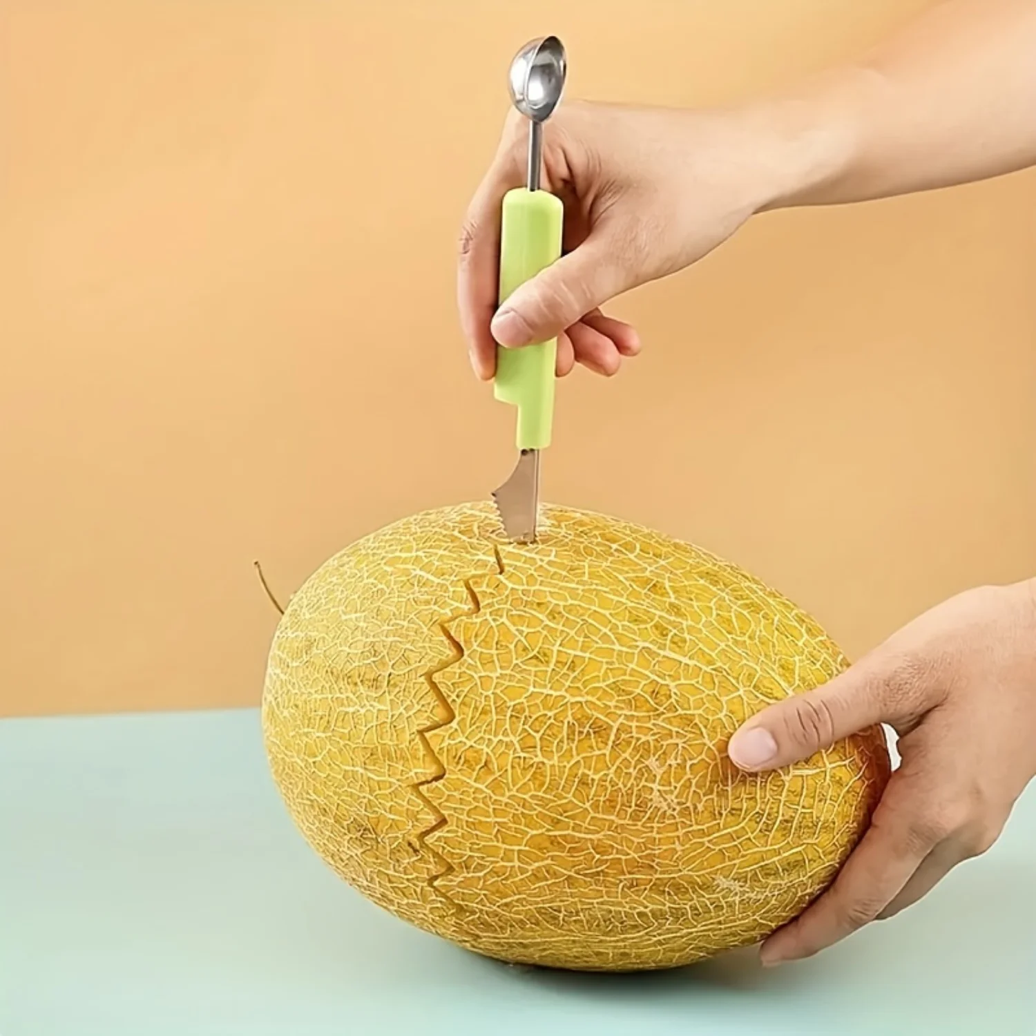 New 4in1 Fruit Tool Set: Watermelon Ball Digger, Carving Shape Cutter & More