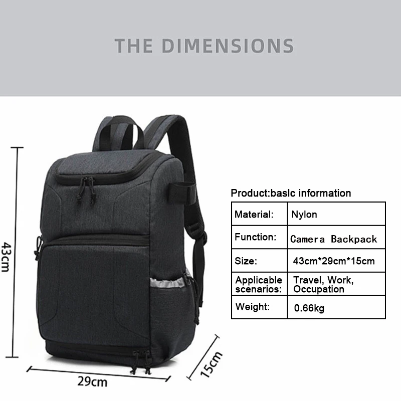 Waterproof Camera Backpack Photo Cameras Bag For Canon Nikon Sony Xiaomi Laptop DSLR Portable Travel Tripod Lens Bags for Women