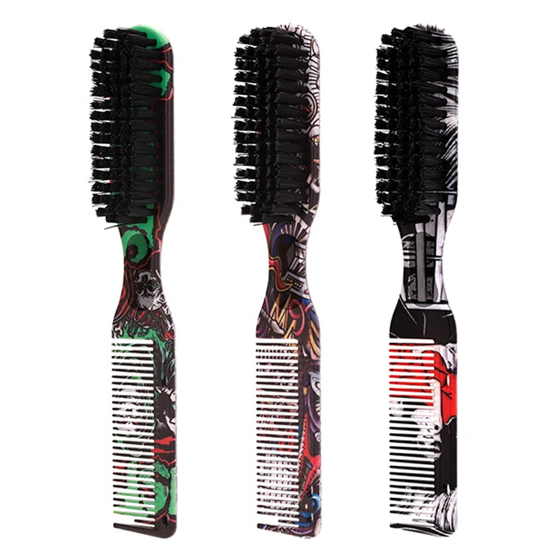 

Barbershop Double Sided Brush Professional Face Neck Broken Hair Cleaning Brush Men Beard Styling Comb Salon Home Tools Supplies