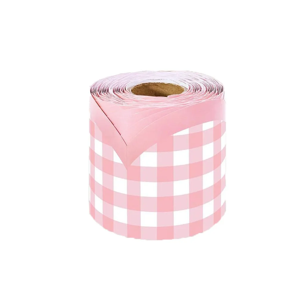 Pink Poster Border Stickers DIY Waterproof Wavy Edge Paper Black Board Decorative Stickers