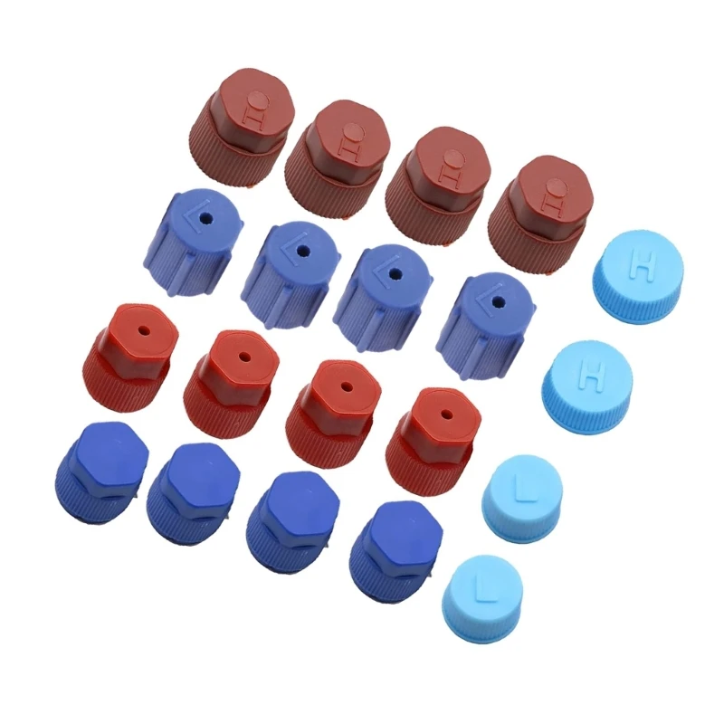 مجموعة من 20 غطاء محول مجموعة أداة إصلاح توصيل سريع غطاء مقرنة أداة إصلاح مكيف الهواء مناسبة لـ R134A