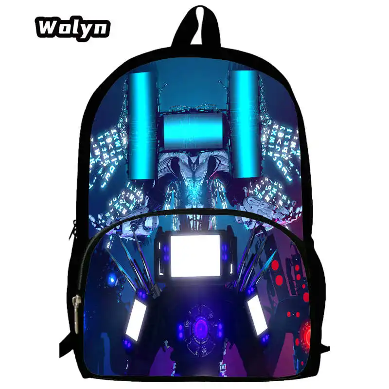 Mochila Skibidi Toilet School Backpack for Grade 1-3,Titan Clock Man School Bags for Boys Girls ,Cartoon Large &Durable Kid Bag