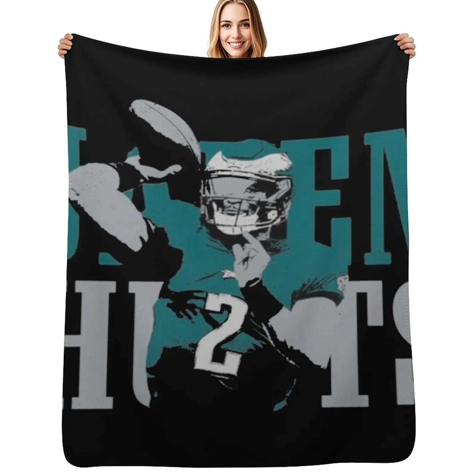 

Jalen Hurts Throw Blanket Cute for babies anime Personalized Gift Blankets