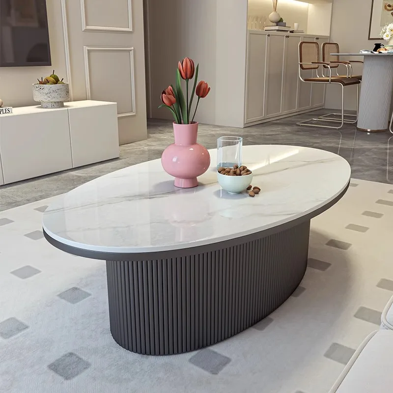 Oval Unique Coffee Tables Italian Nordic Aesthetic Luxury Coffee Tables Multifunction Rustic Table Basse Furniture For Home