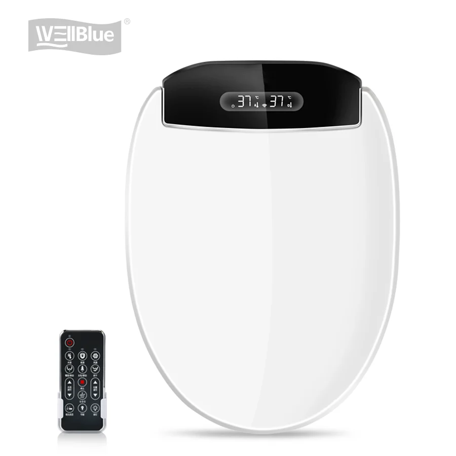 길쭉한 전자식 온수 및 건조기 스마트 비데 고급 화장실 시트 커버