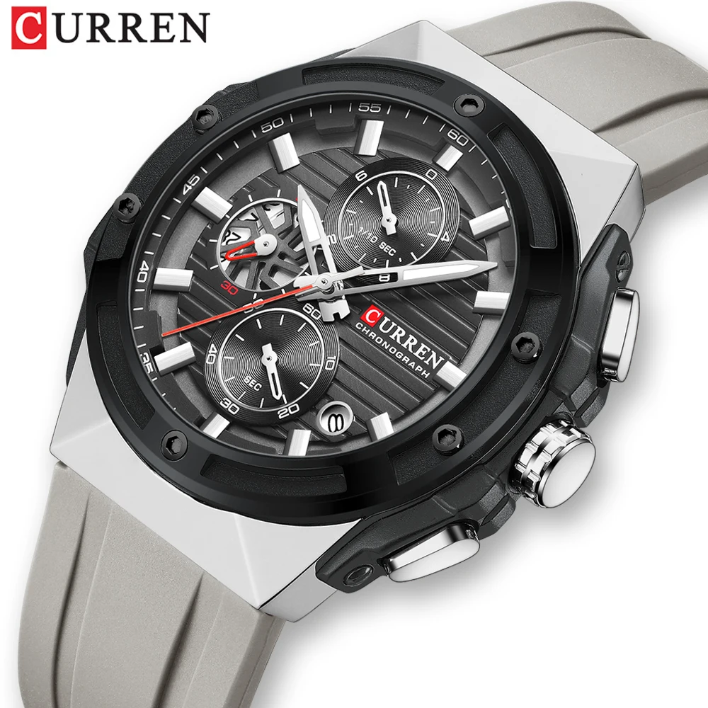 

CURREN Brand New Design Men's Watches Silicone Band Military Quartz Wristwatches Fashion Waterproof Clock Relogio Masculino